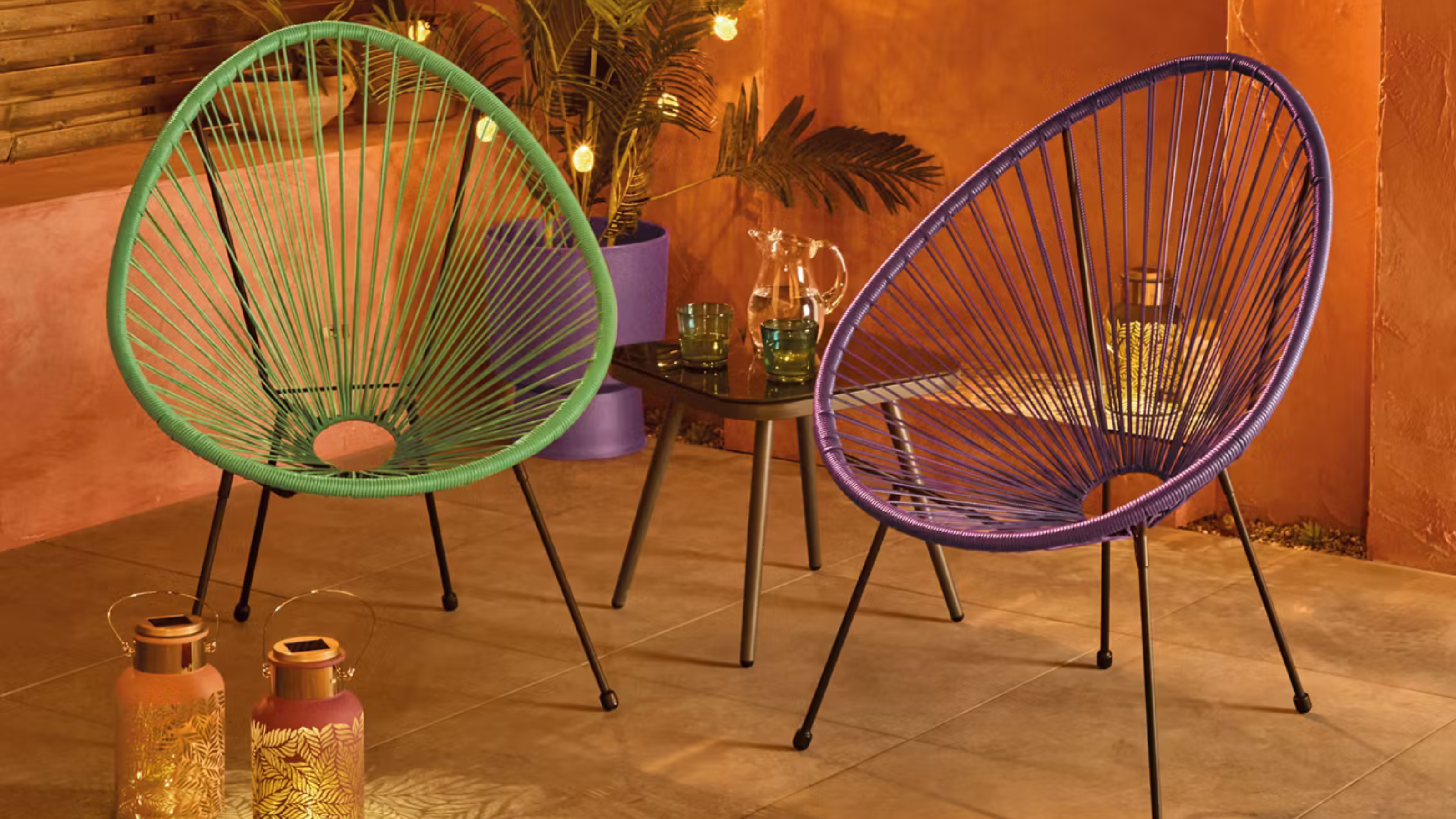 Aldi acapolca chair in green and purple