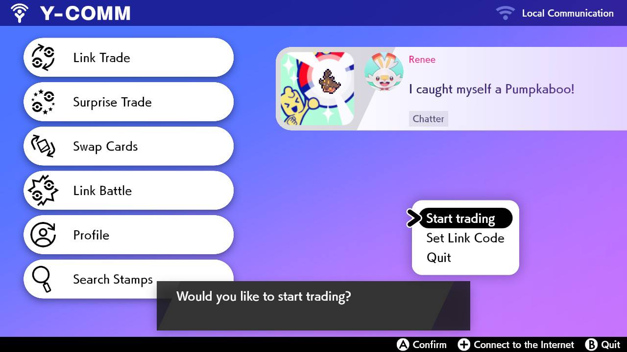Trading Pokemon Sword and Shield