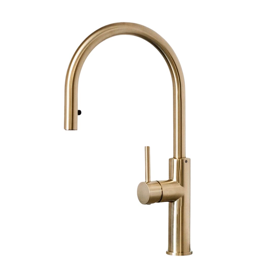 The Qualis Collection, Consilio Brass Hidden Pull Out Kitchen Mixer Tap