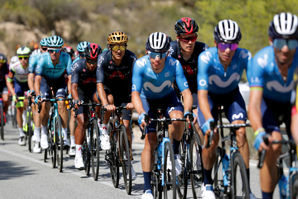 BALCON DE ALICANTE SPAIN AUGUST 20 Richard Carapaz of Ecuador and Team INEOS Grenadiers competes during the 76th Tour of Spain 2021 Stage 7 a 152km stage from Ganda to Balcn de Alicante 995m lavuelta LaVuelta21 on August 20 2021 in Balcn de Alicante Spain Photo by Gonzalo Arroyo MorenoGetty Images