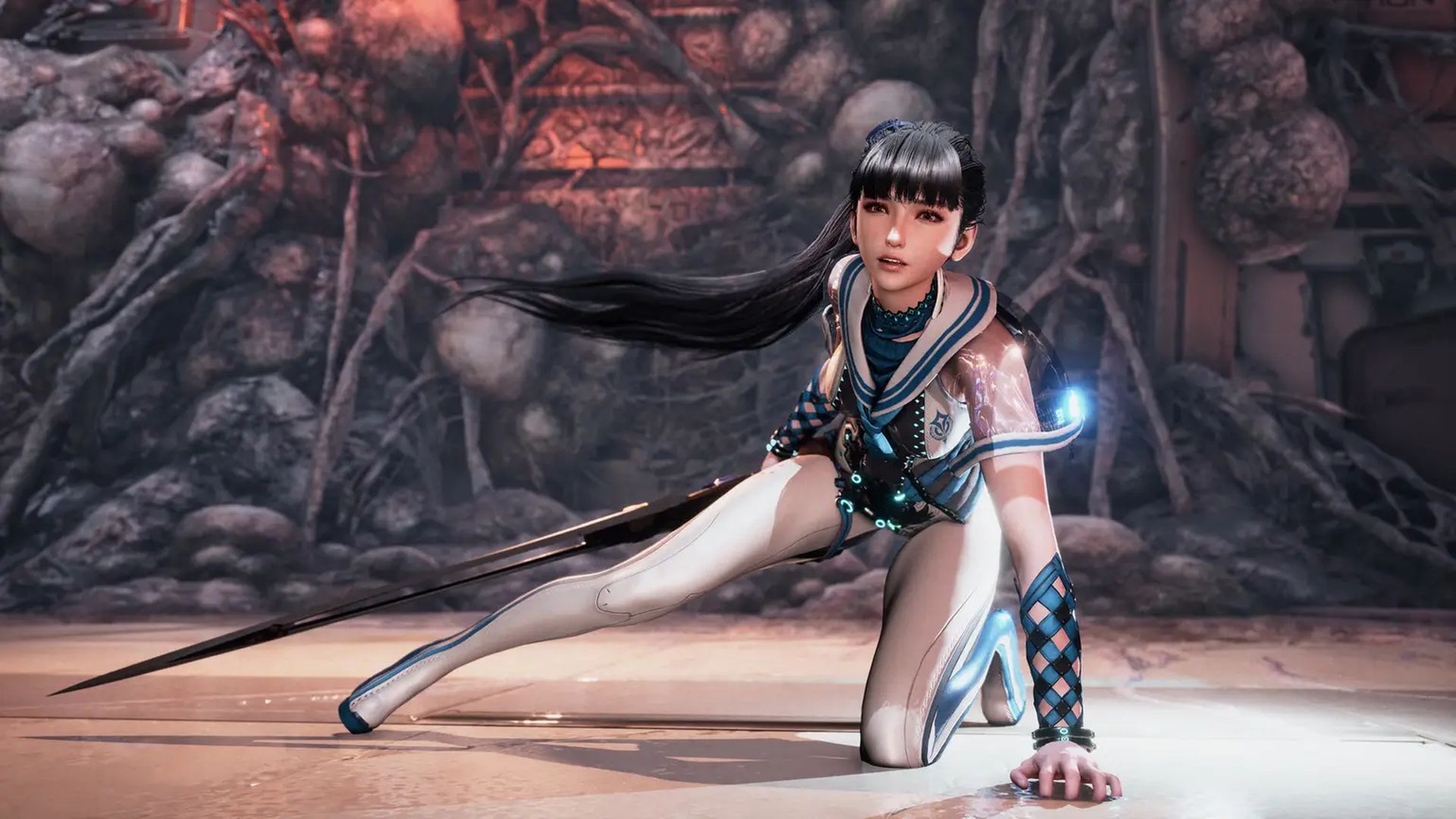 A screenshot of Stellar Blade, a PS5 exclusive.