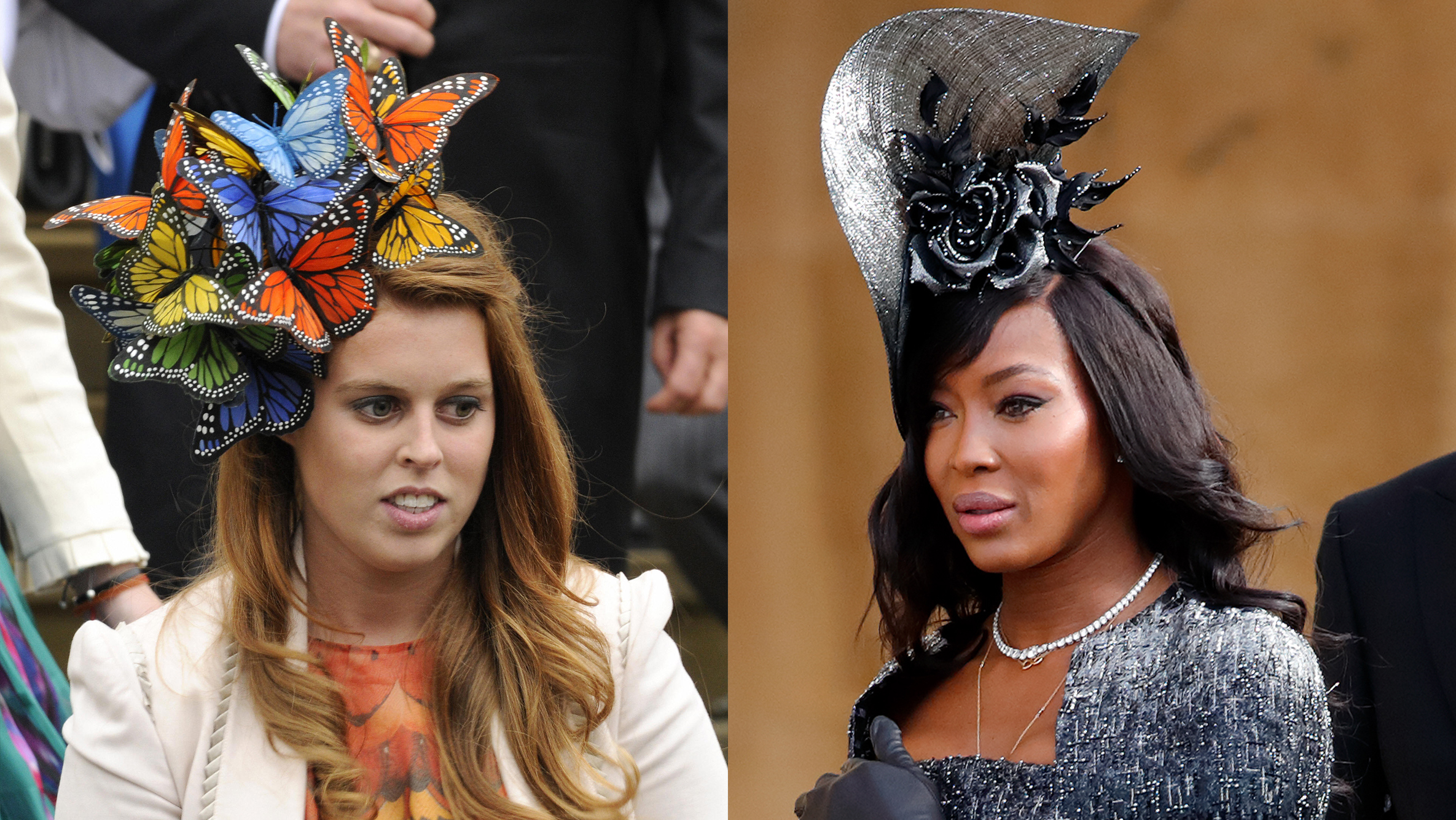 best royal wedding hats princess beatrice naomi campbell