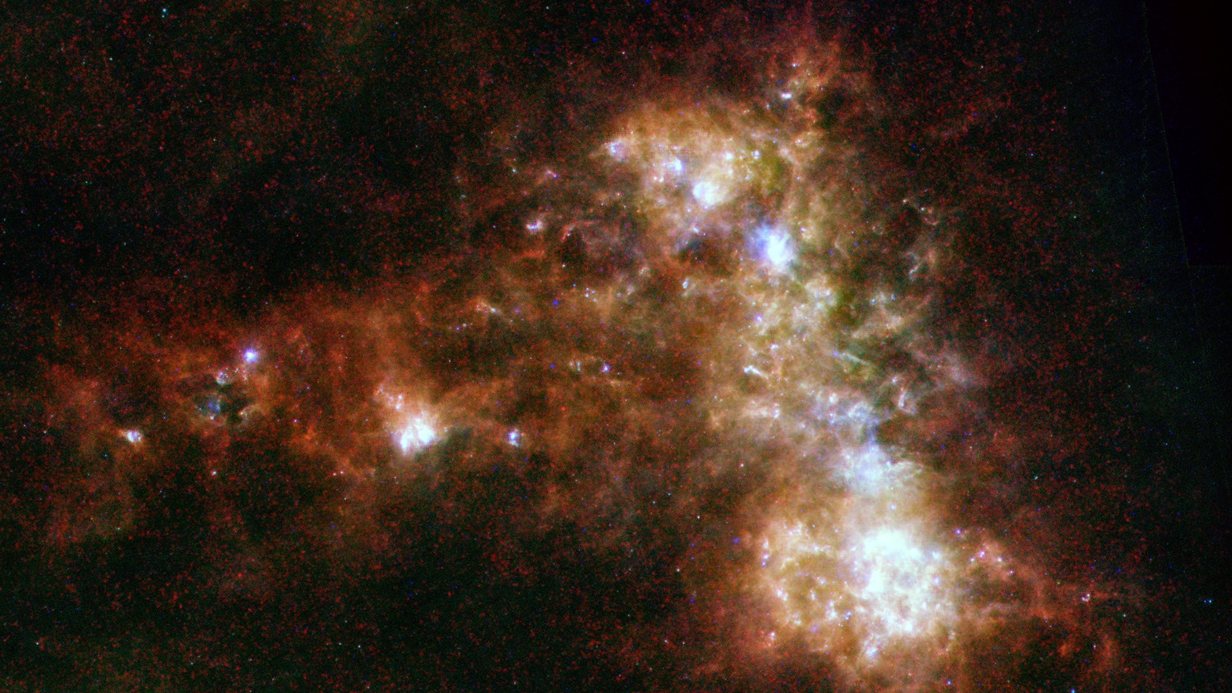 A photo of the Small Magellanic Cloud captured by the Herschel Space Observatory.