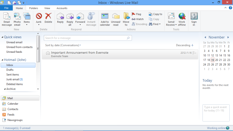 Windows Live Mail 2012