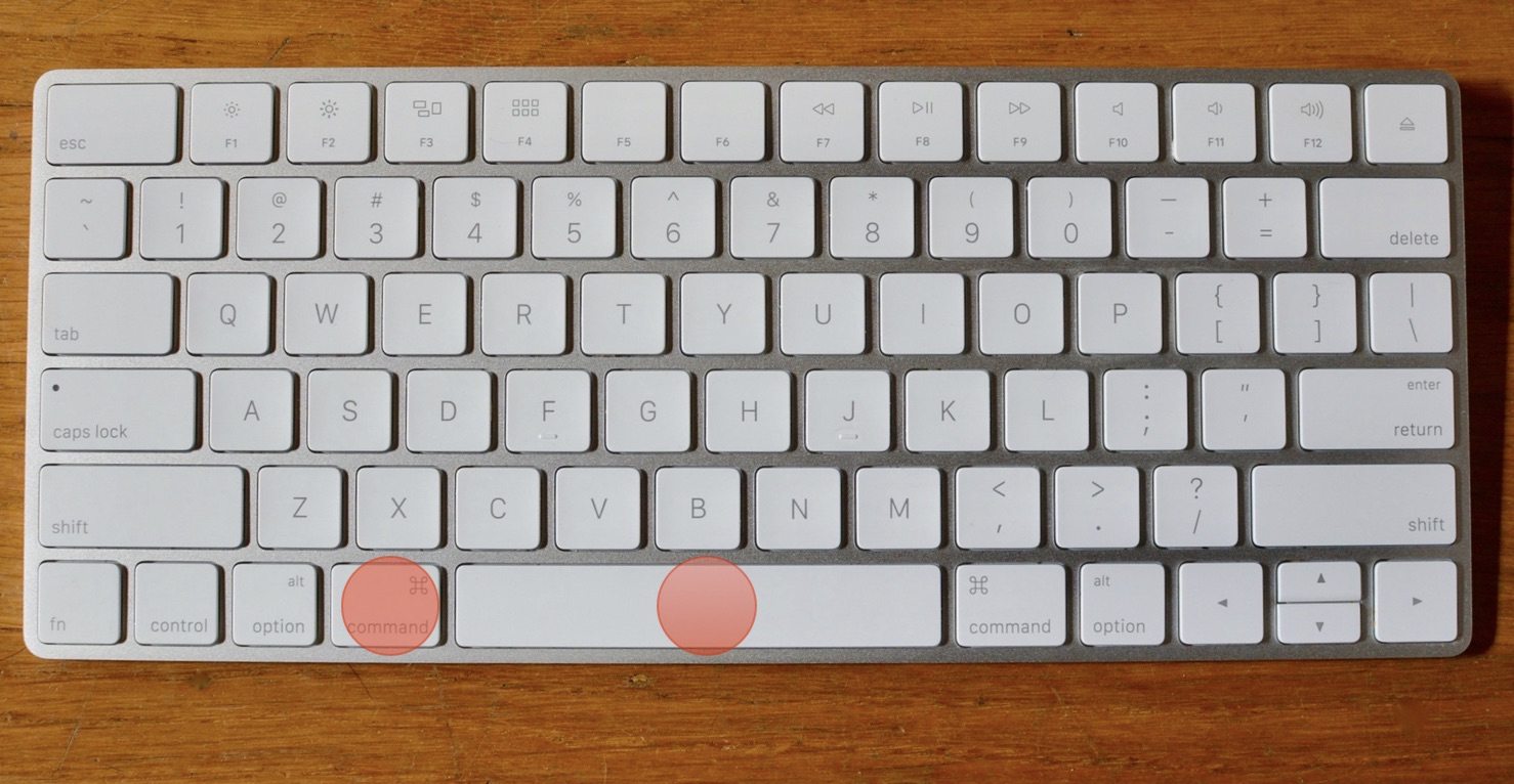 command + space bar