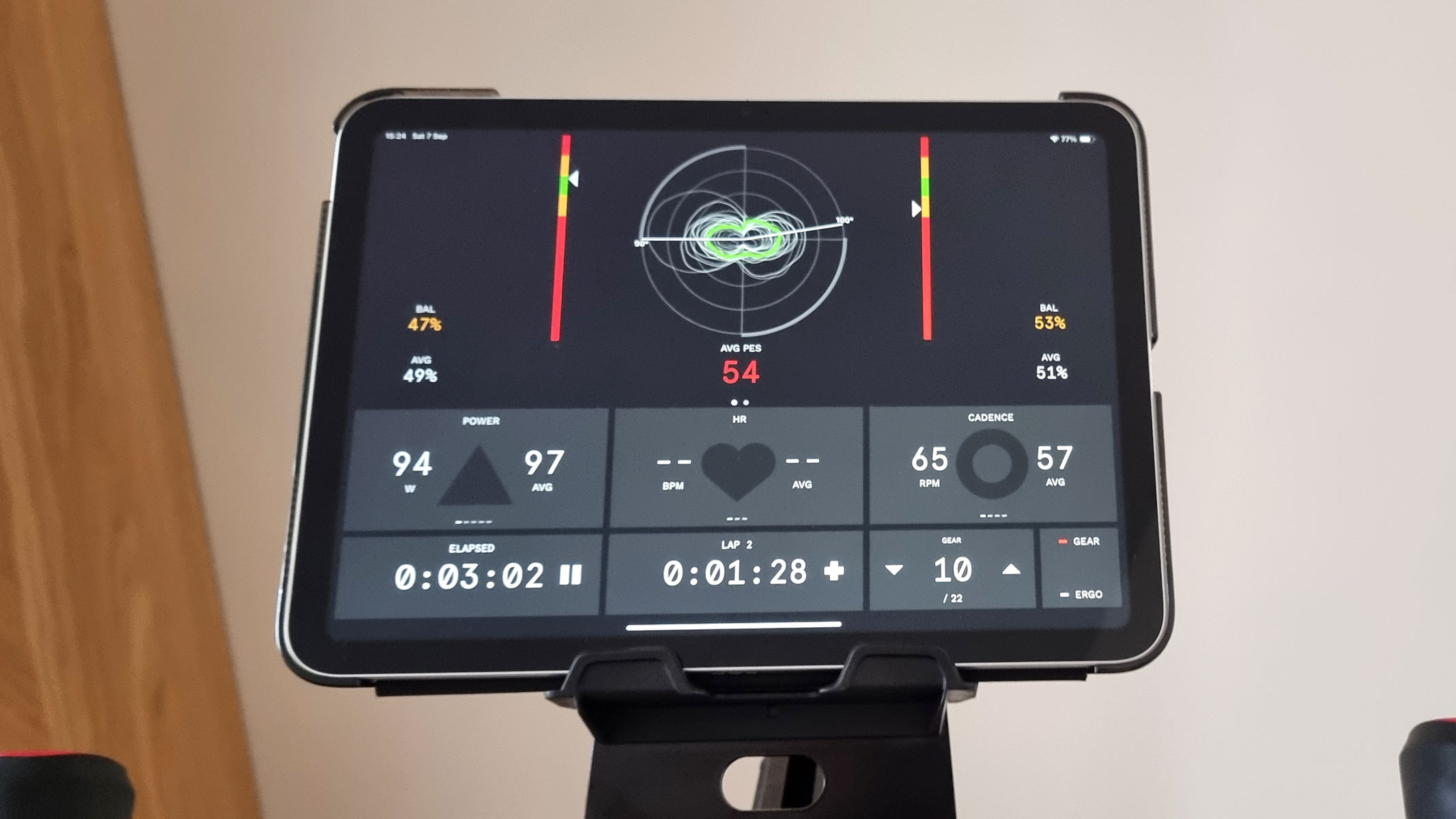 Wattbike Proton as being tested by our reviewer