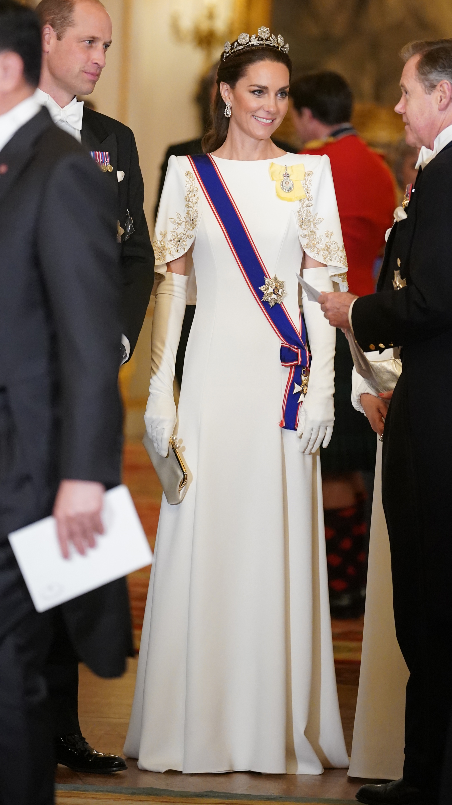 Prince William, Prince of Wales and Catherine, Princess of Wales attend the State Banquet at Buckingham Palace on November 21, 2023