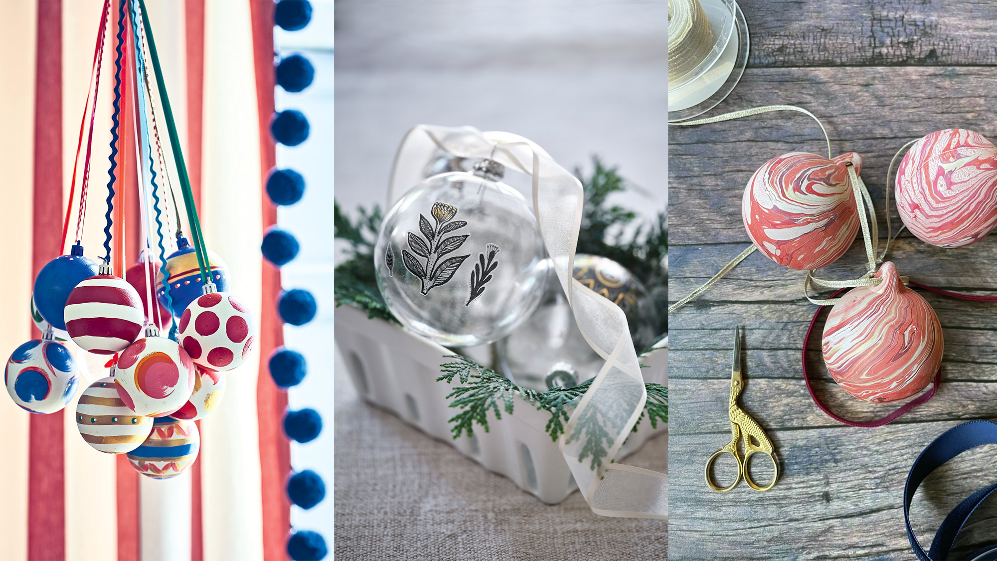 How to decorate Christmas baubles