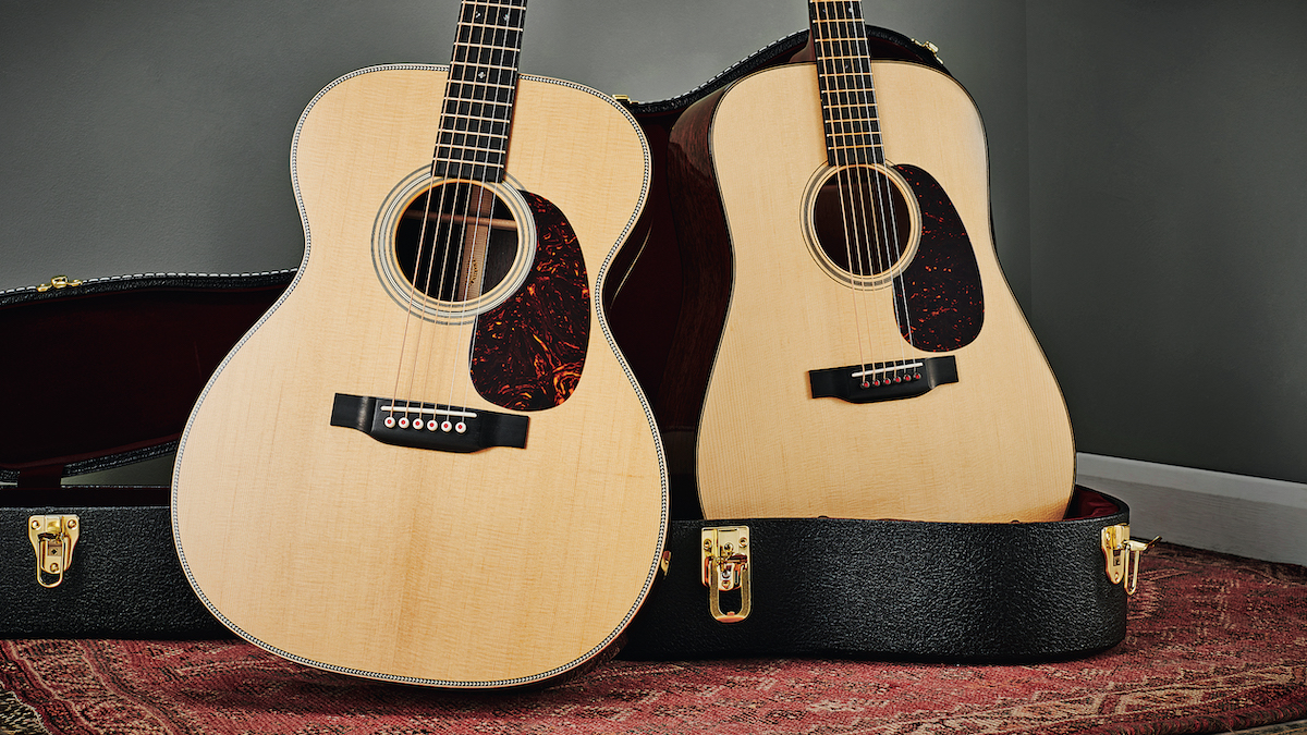 Pair of martin guitars side by side
