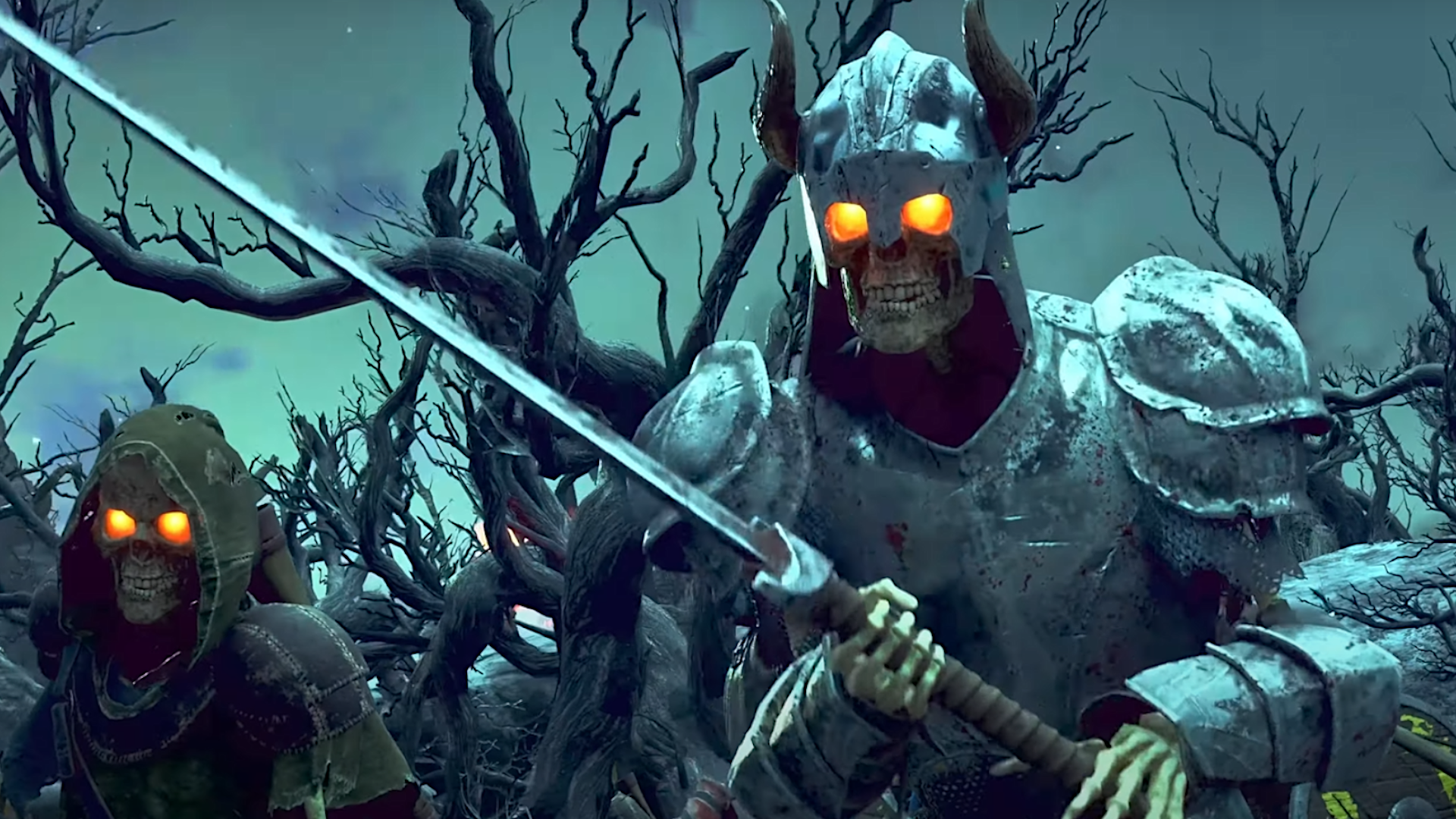 A horde of heavily-armoured skeletons in Obsidian's upcoming RPG, Avowed.