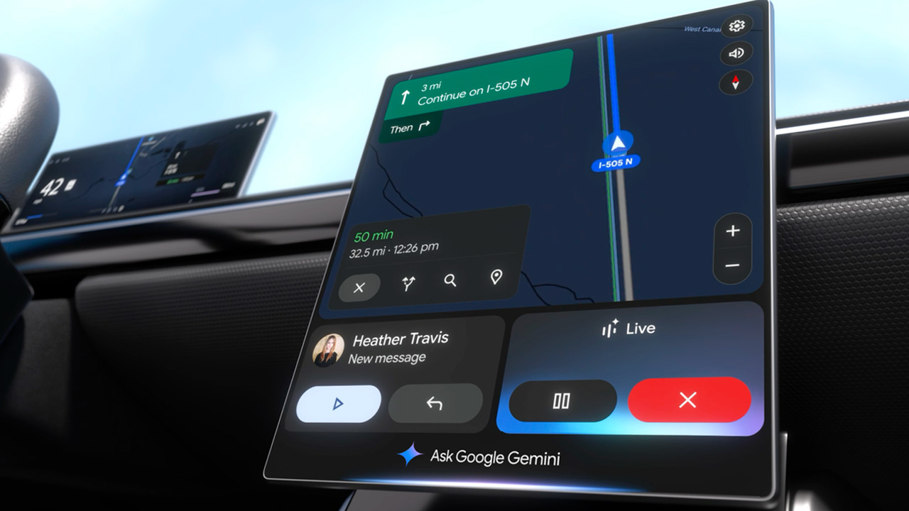 Android Auto running Gemini