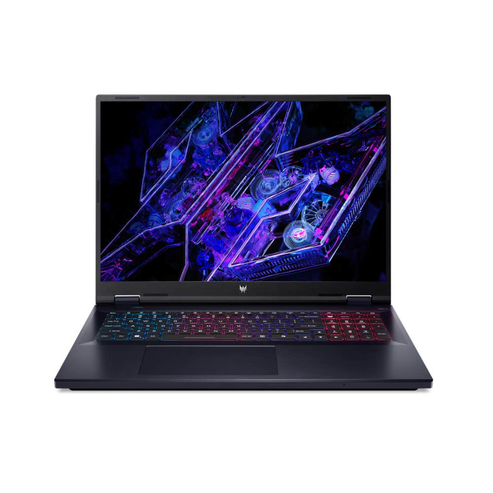 An open Acer Predator Helios Neo 18 laptop on a white background.