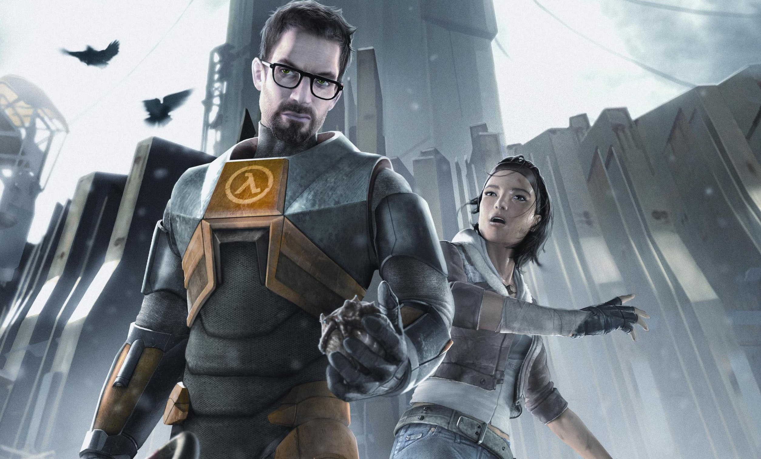 Gordon Freeeman and Alyx Vance from Half-Life 2.