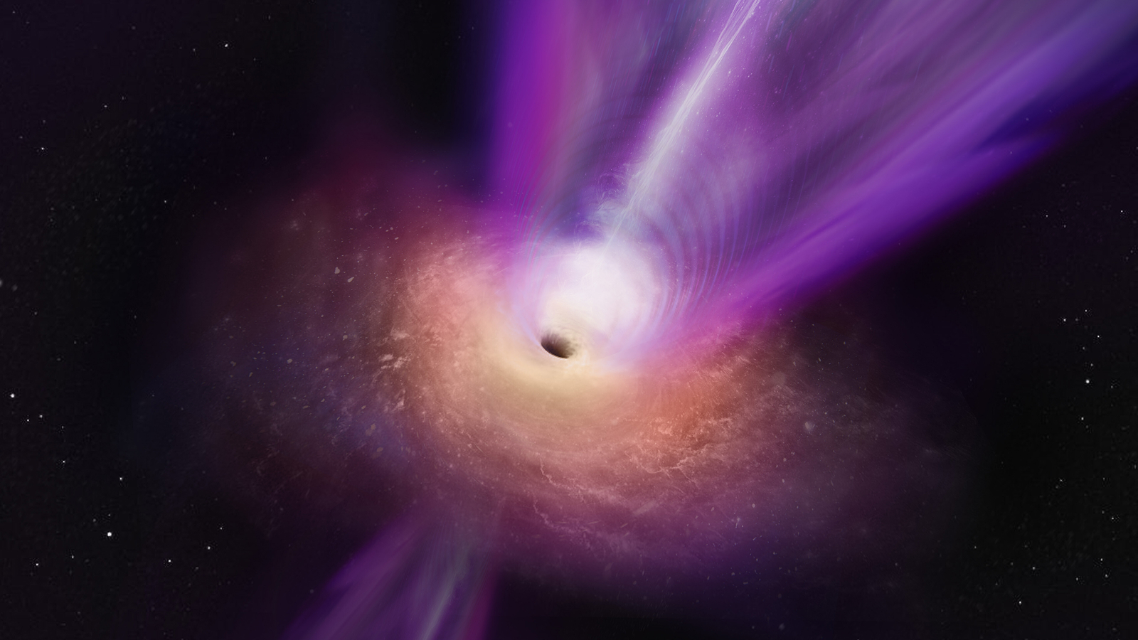 Illustration of a black hole jet.