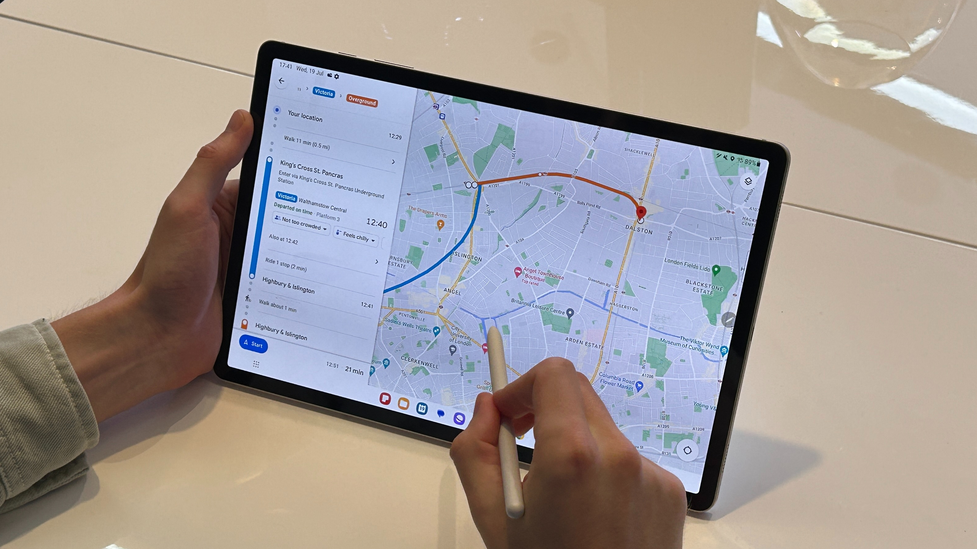 Using Google Maps on the Samsung Galaxy Tab S9 Plus