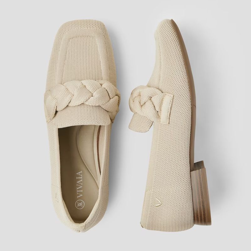 white chunky braided loafer