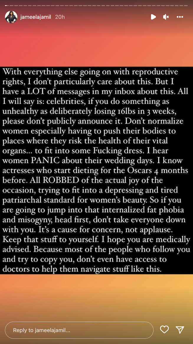 Jameela Jamil responds to Kim K