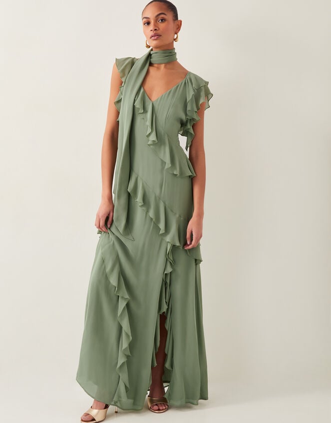 Romy Ruffle Maxi Dress Green