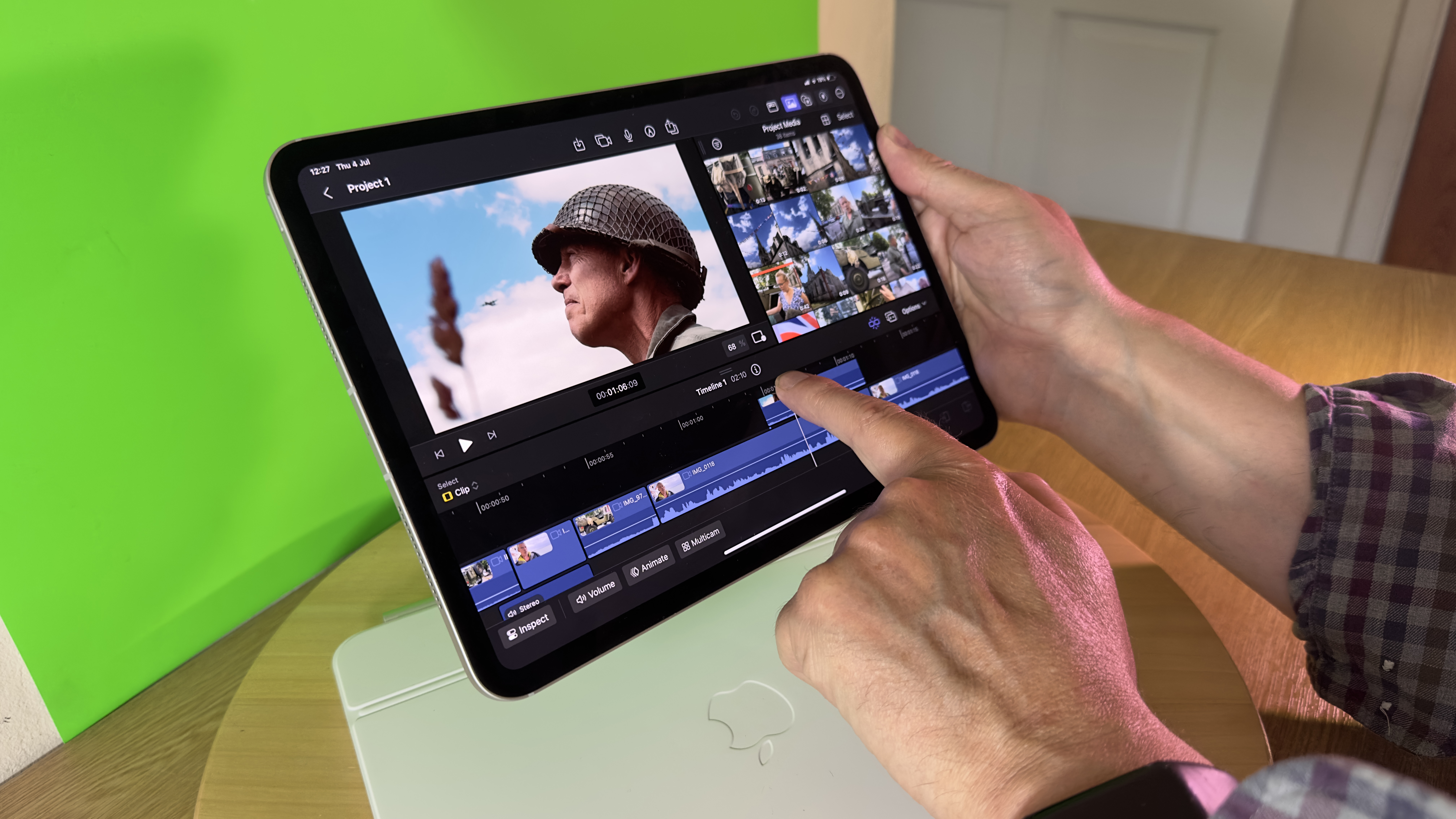 iPad Pro 11-inch (M4) tablet held in a hand