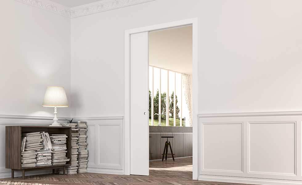 White pocket door