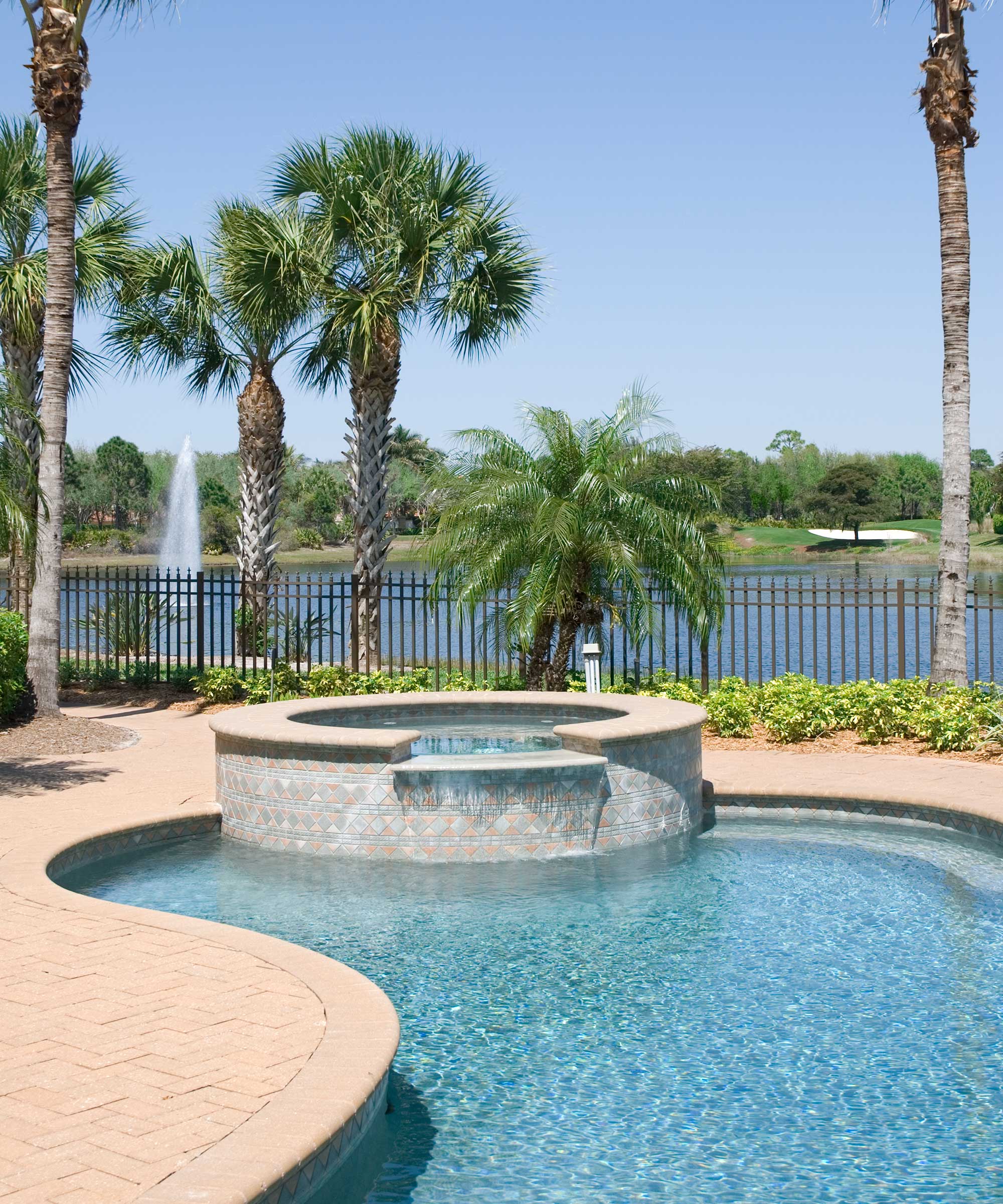 hot tub with palm trees
