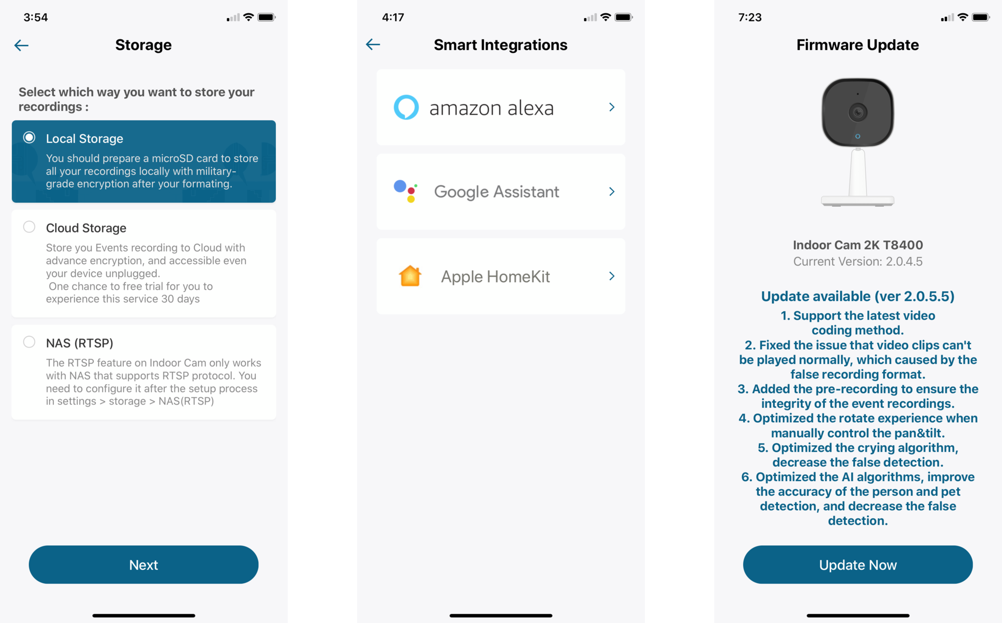 Eufy Indoor Cam 2k Review App Screens Settings 1