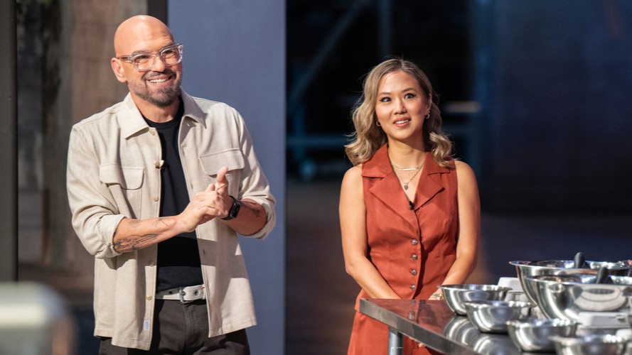 Michael Symon and Esther Choi in 24 in 24: Last Chef Standing season 2