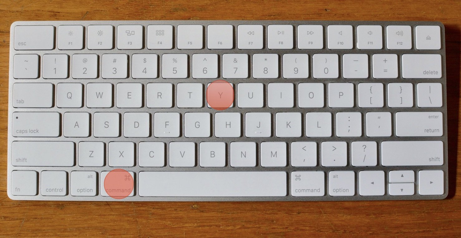 Command + Y