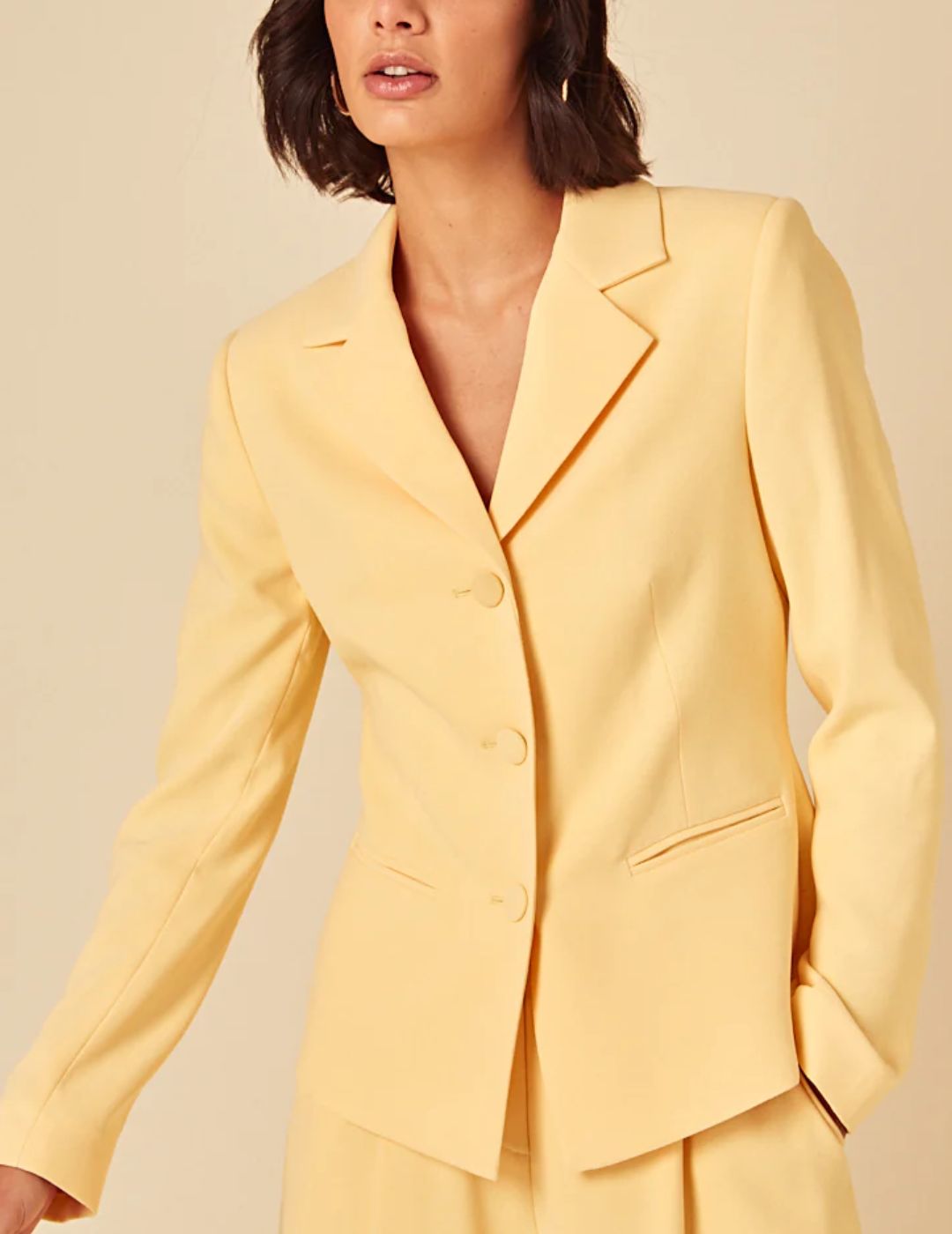 Image of butter yellow blazer