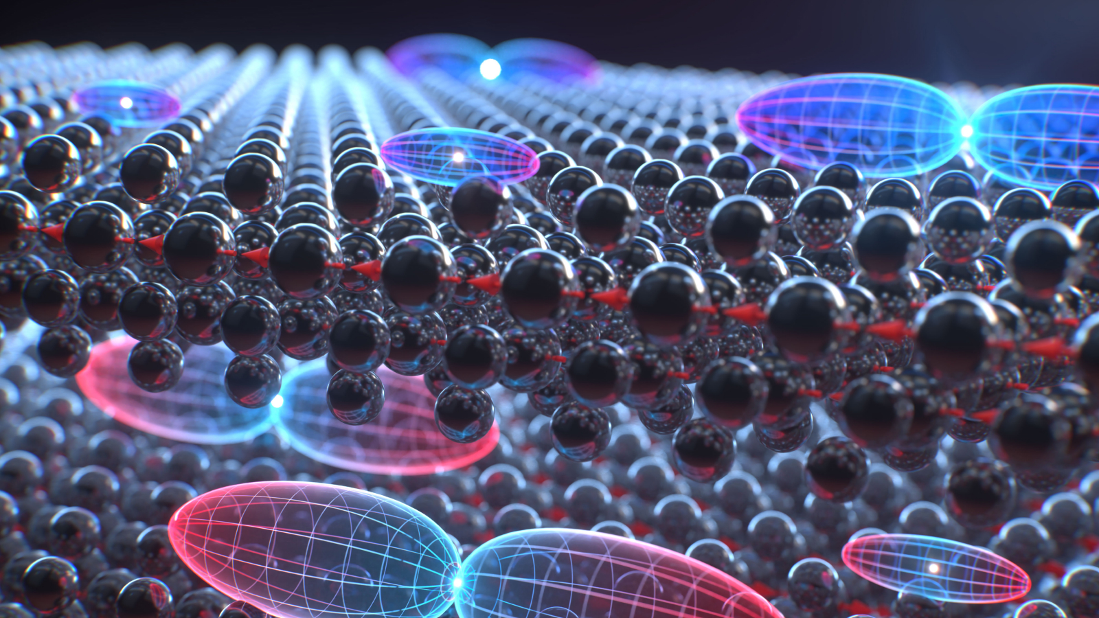 The illustration shows the layers of semiconductor crystal stacked together.