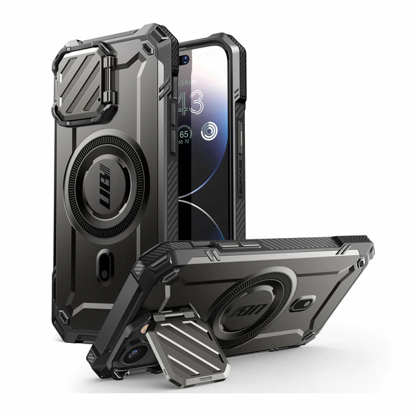 Supcase iPhone 15 Unicorn Beetle MAG XT against white background.