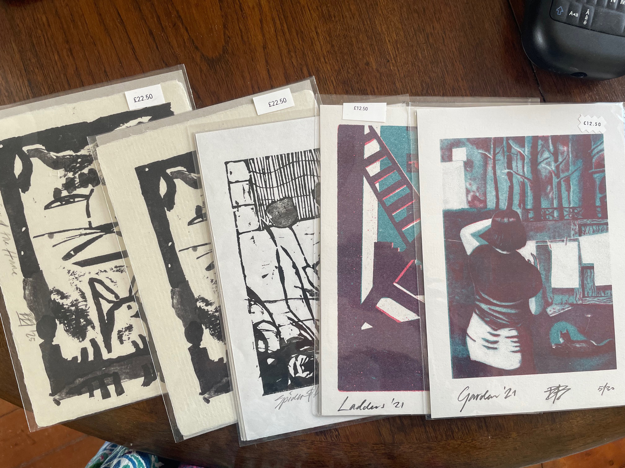 prints with labels on as prices