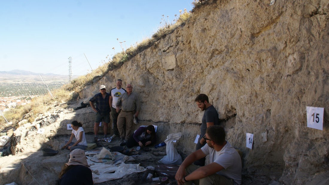 Archaeologists excavate the Baza-1 site in the province of Granada in Spain.