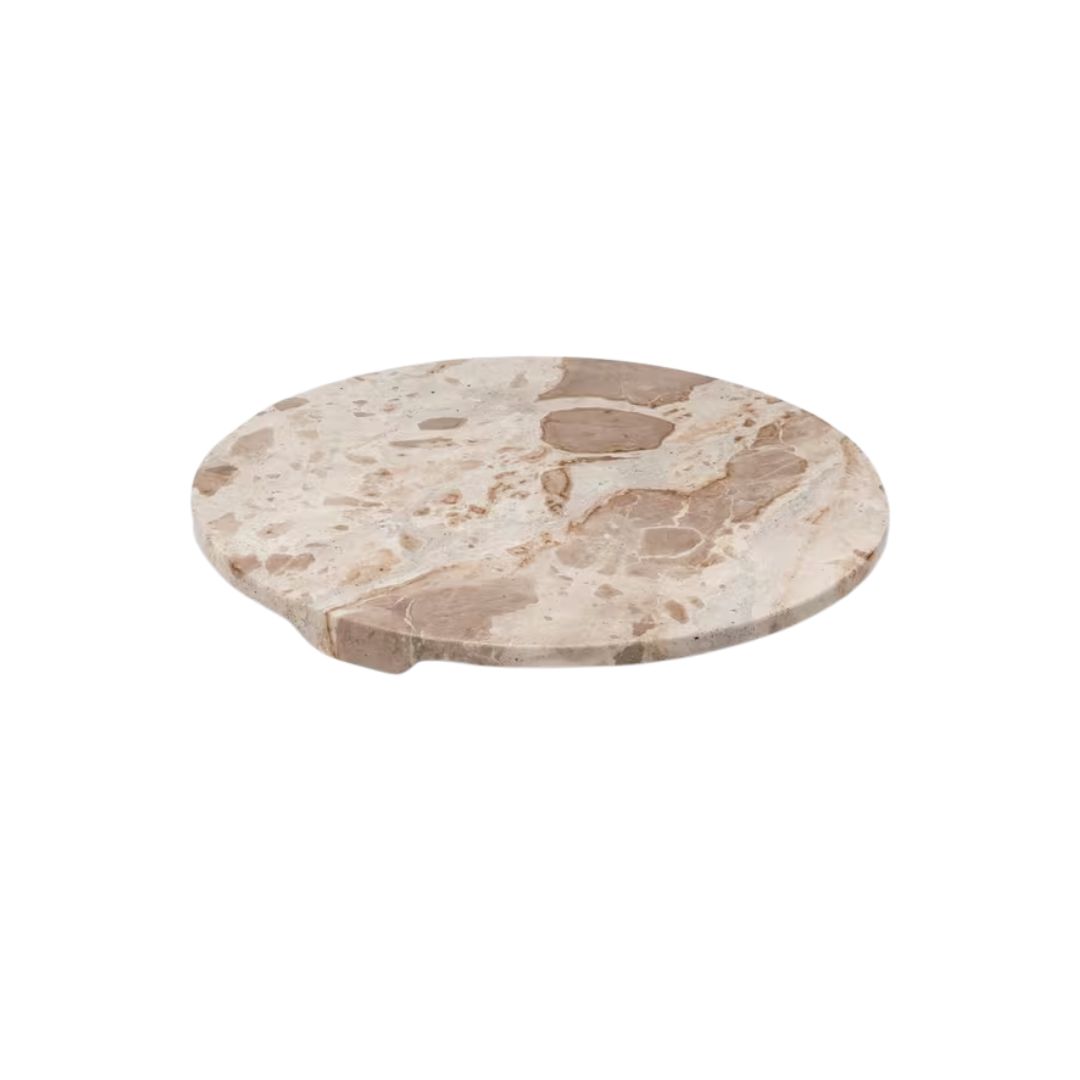 John Lewis , Fossil Beige Marble Round Serving Board