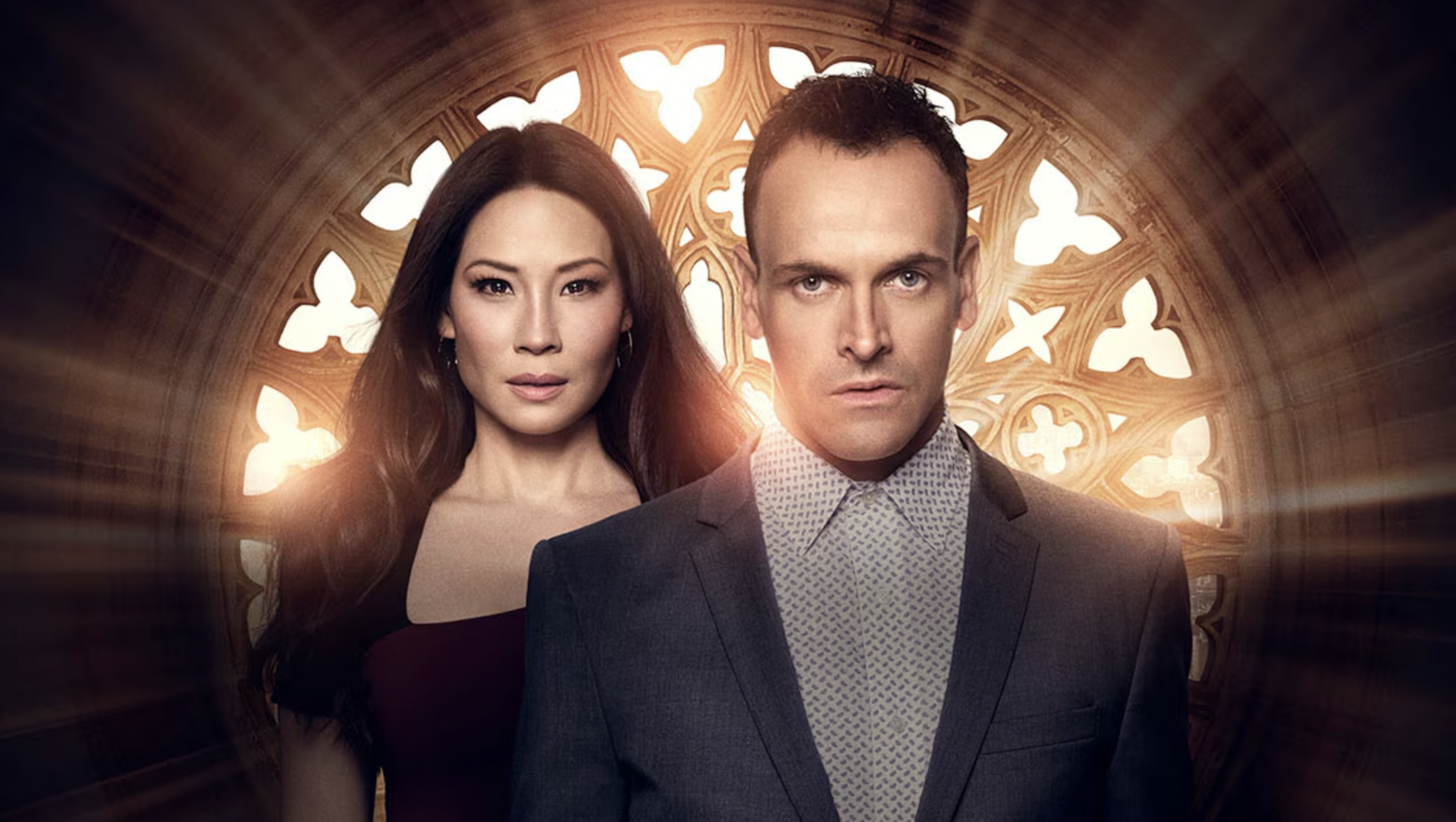 Jonny Lee Miller and Lucy Liu in Elementary