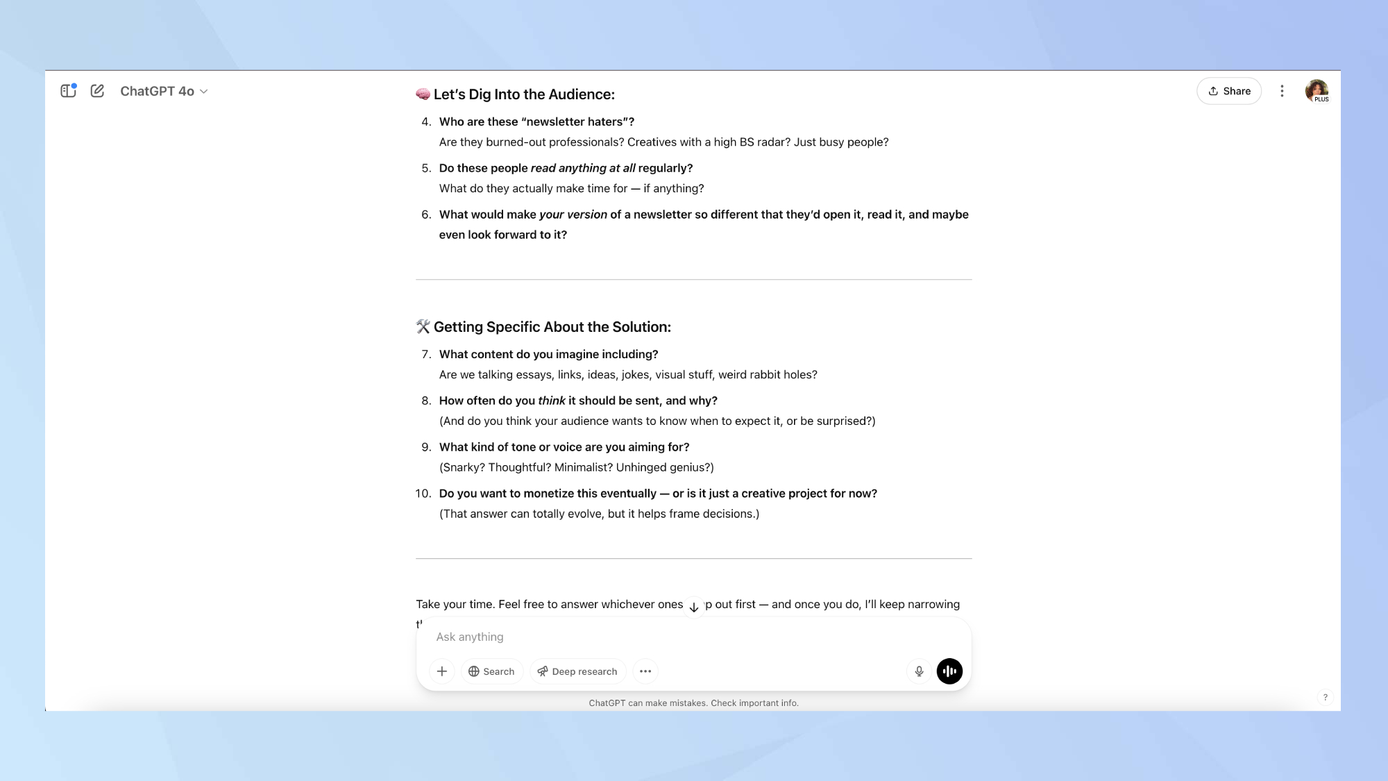 ChatGPT brain storm prompt 