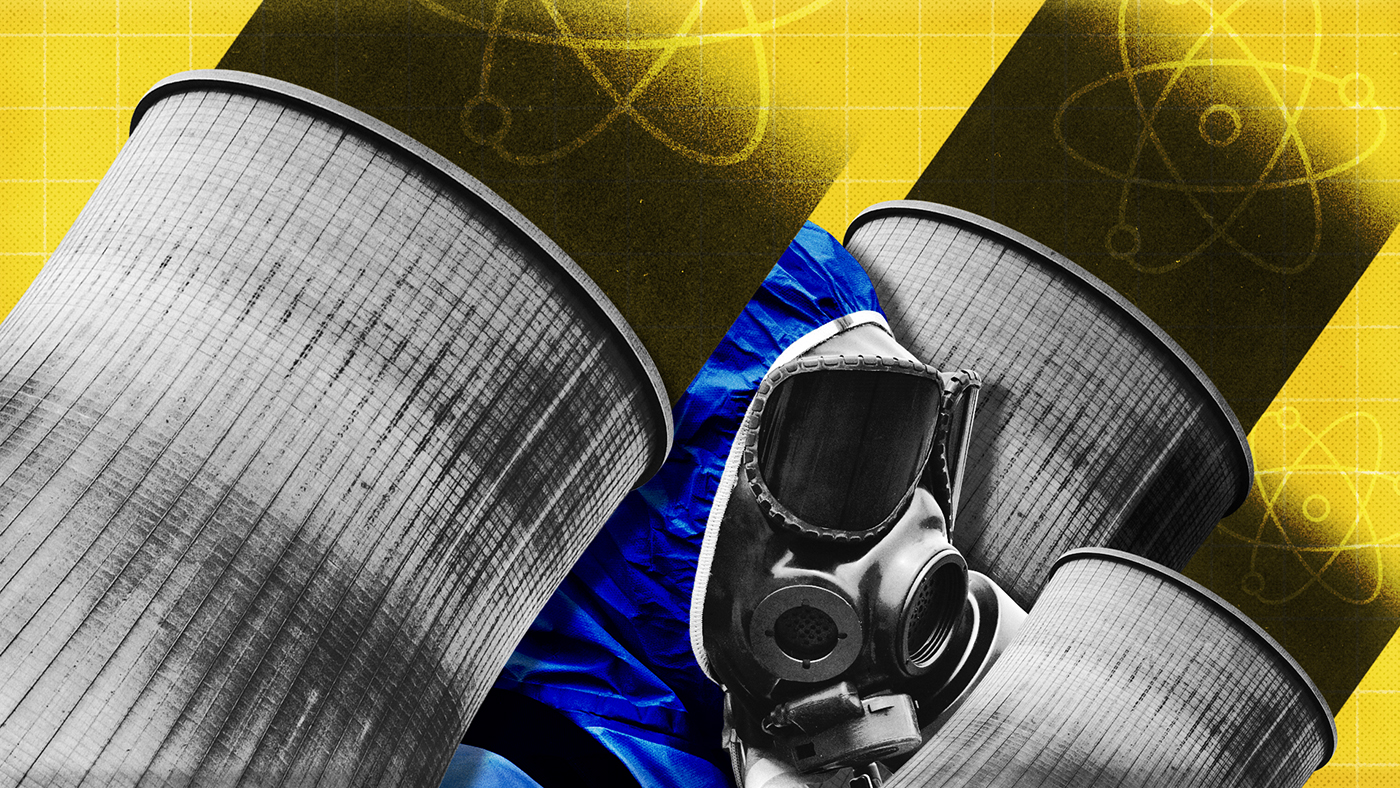 Illustration of cooling towers and radiation gear