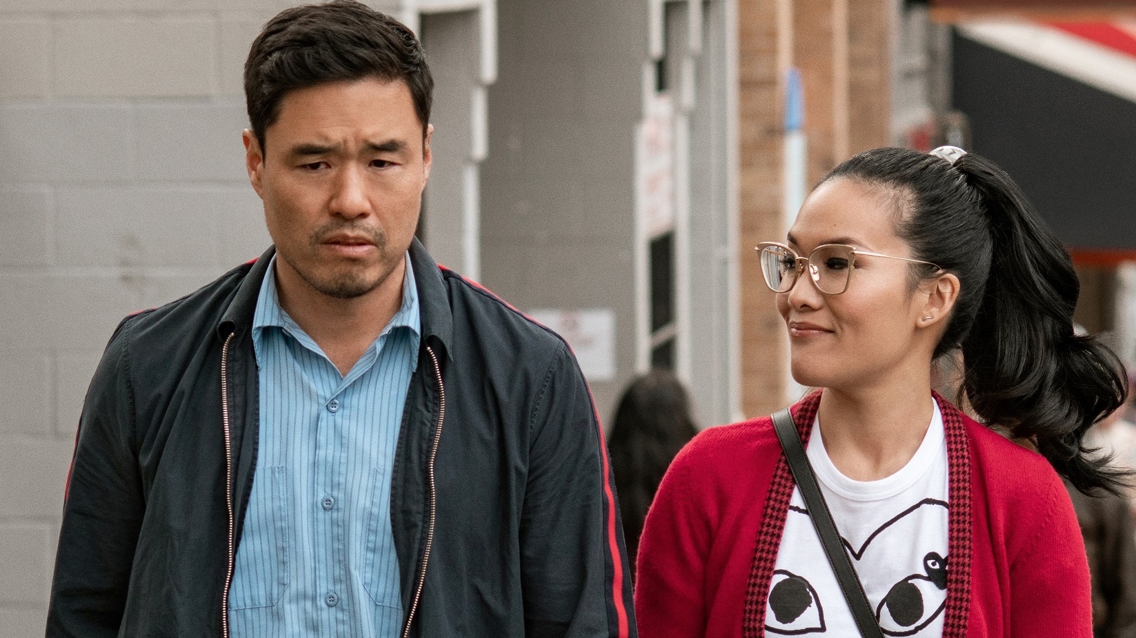 randall park and ali wong walking on the street together in Always Be My Maybe