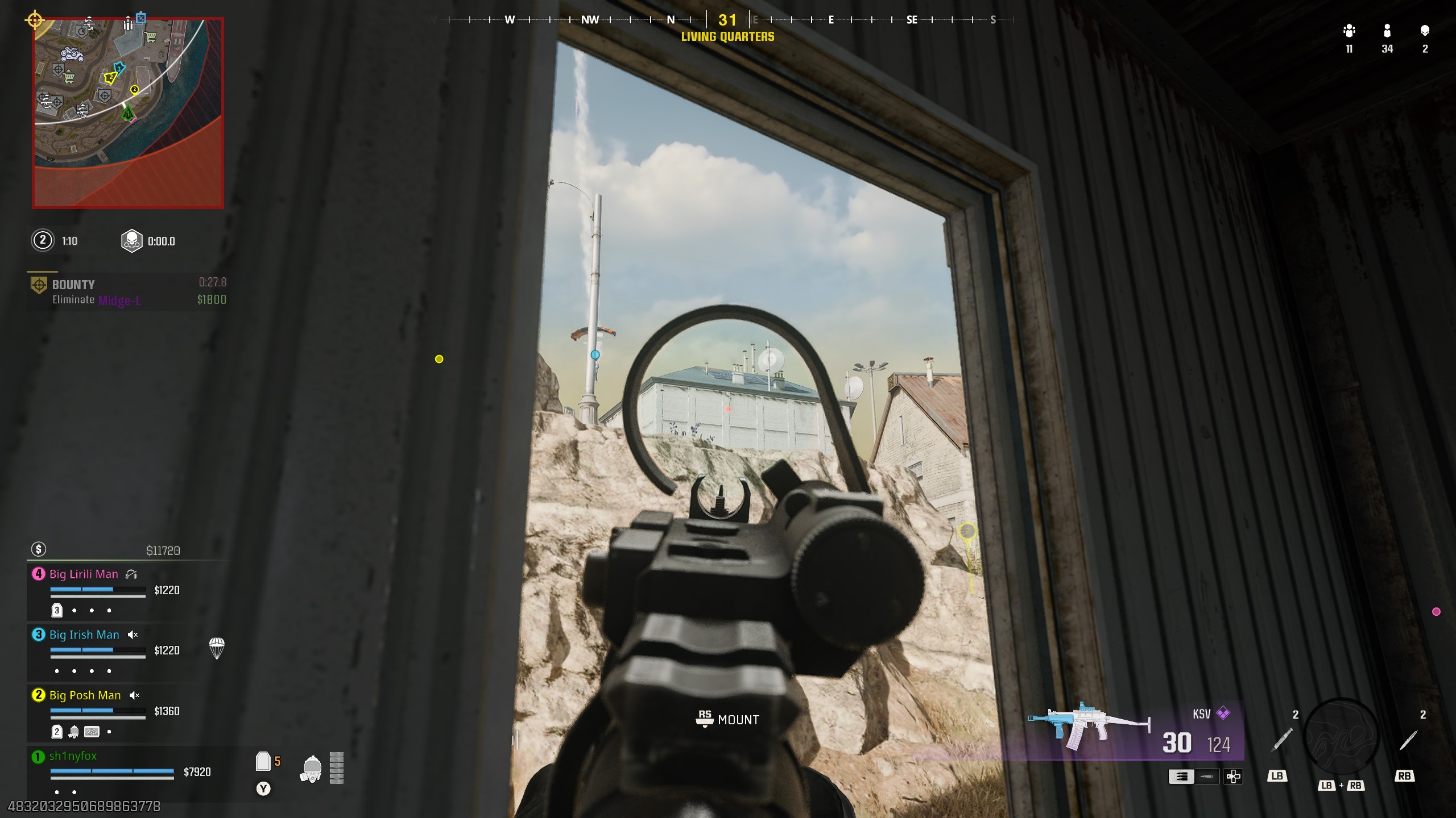 Using the Volzhskiy Reflex scope on Rebirth Island in Call of Duty: Warzone.