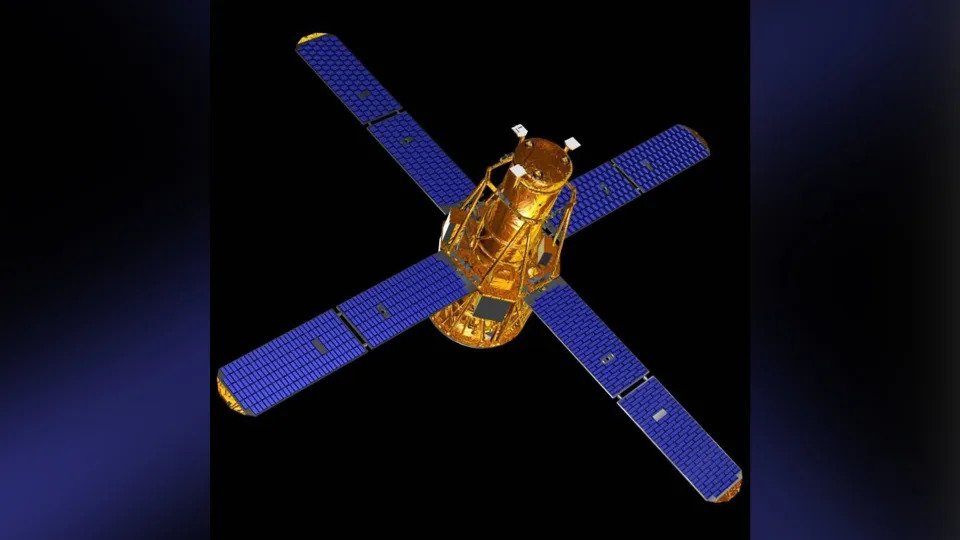 An artist's illustration of NASA's RHESSI satellite