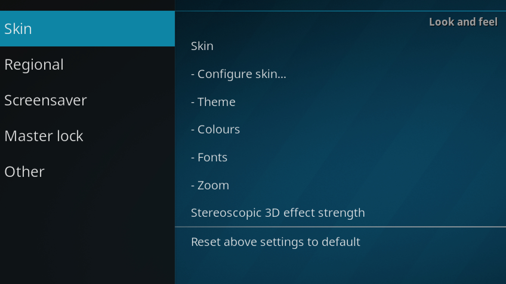 Kodi skin options