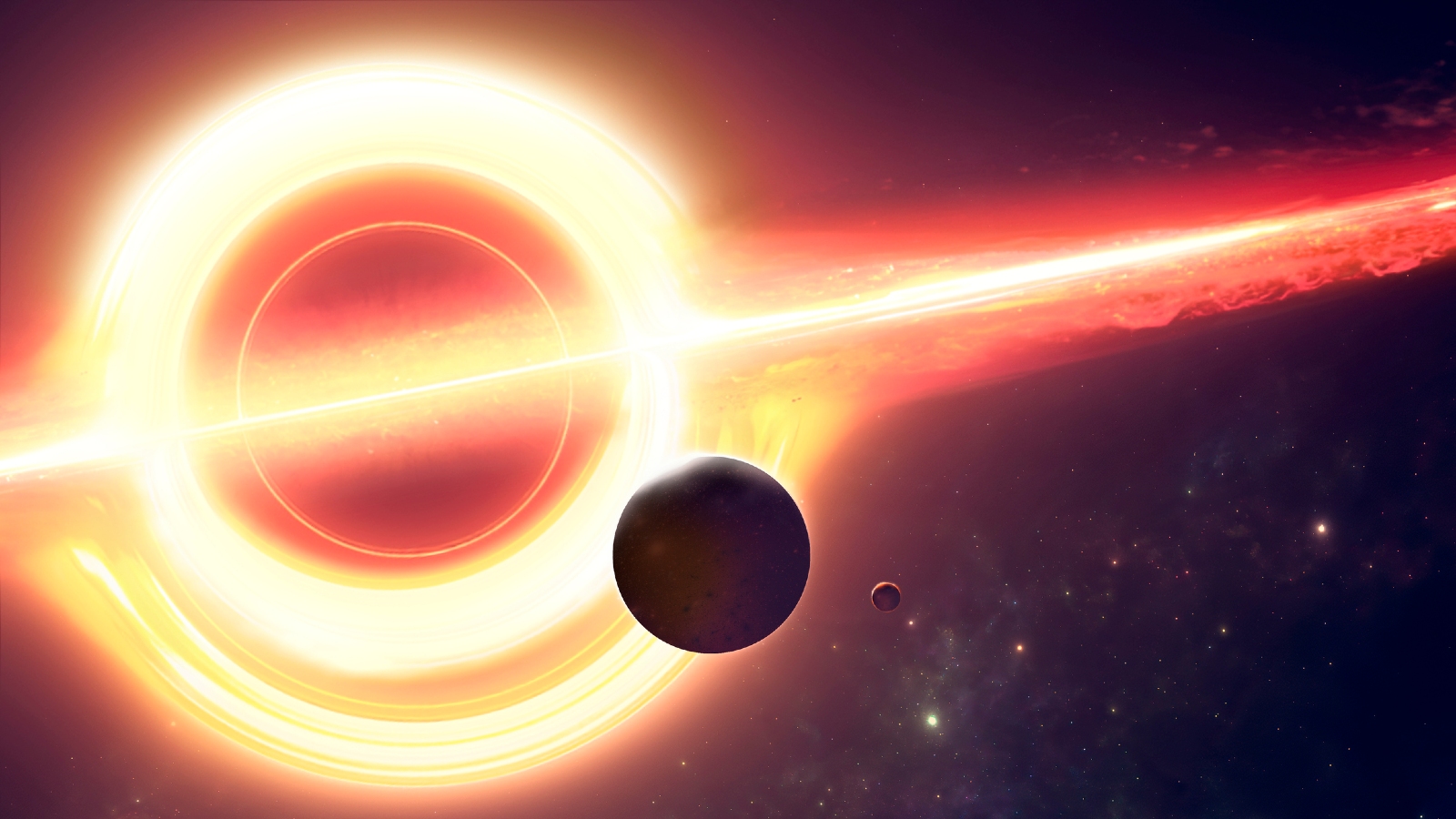An artist's interpretation of a black hole's accretion disk