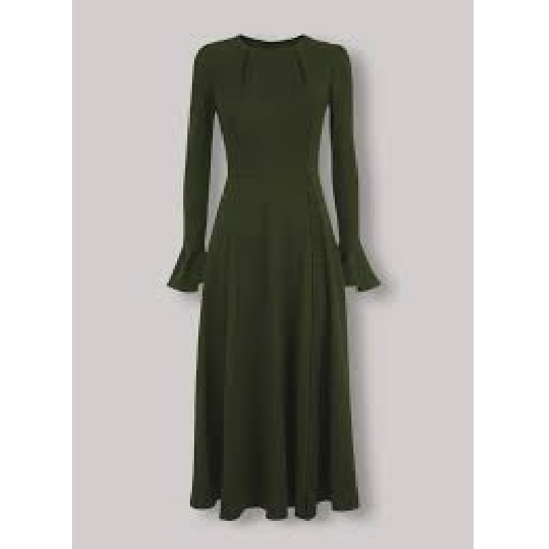 Beulah London Yahvi olive green midi dress