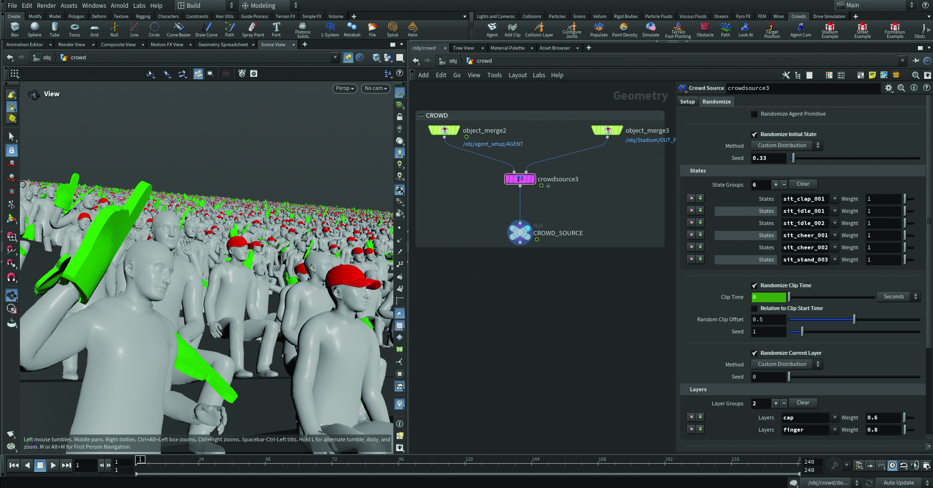 Houdini tutorial: How to create a crowd