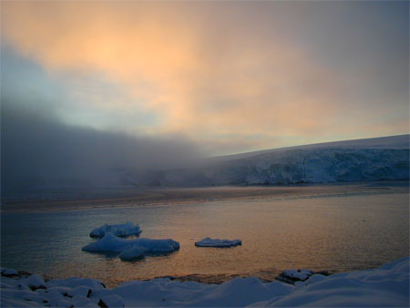 cloudy skies, antarctica
