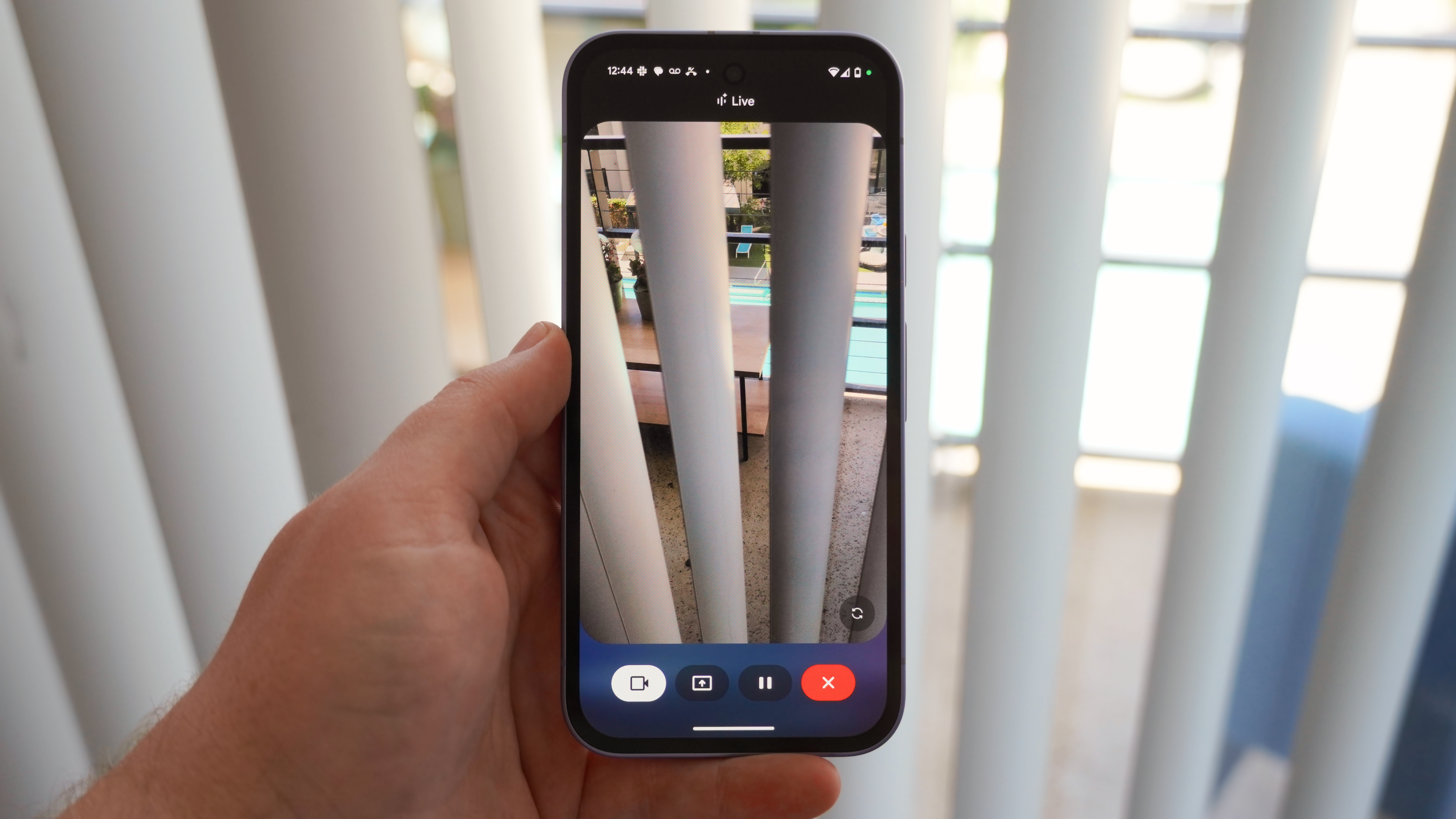 The Gemini Live video streaming on the Pixel 9a.