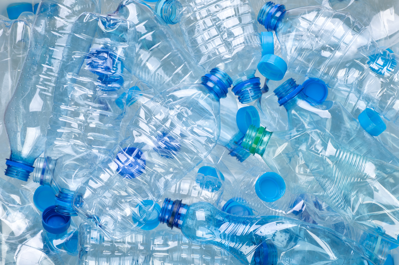A pile of plastic bottles.