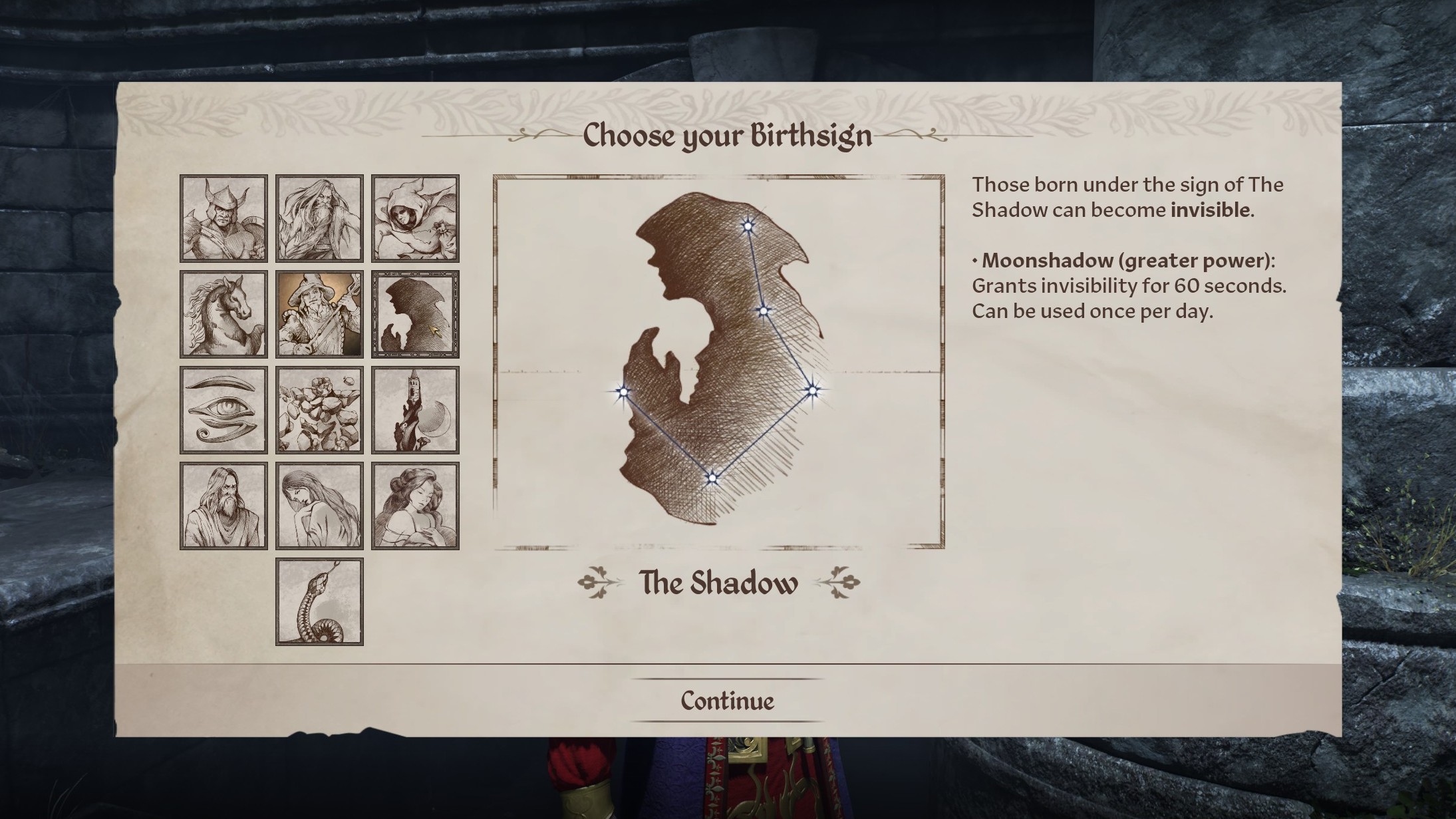 Oblivion Remastered best birthsigns - The Shadow