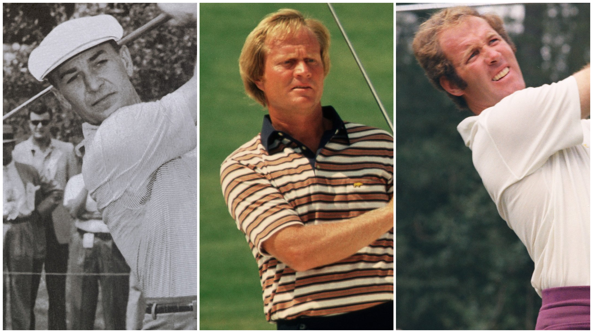 Jack Nicklaus, Ben Hogan and Tom Weiskopf taking shots