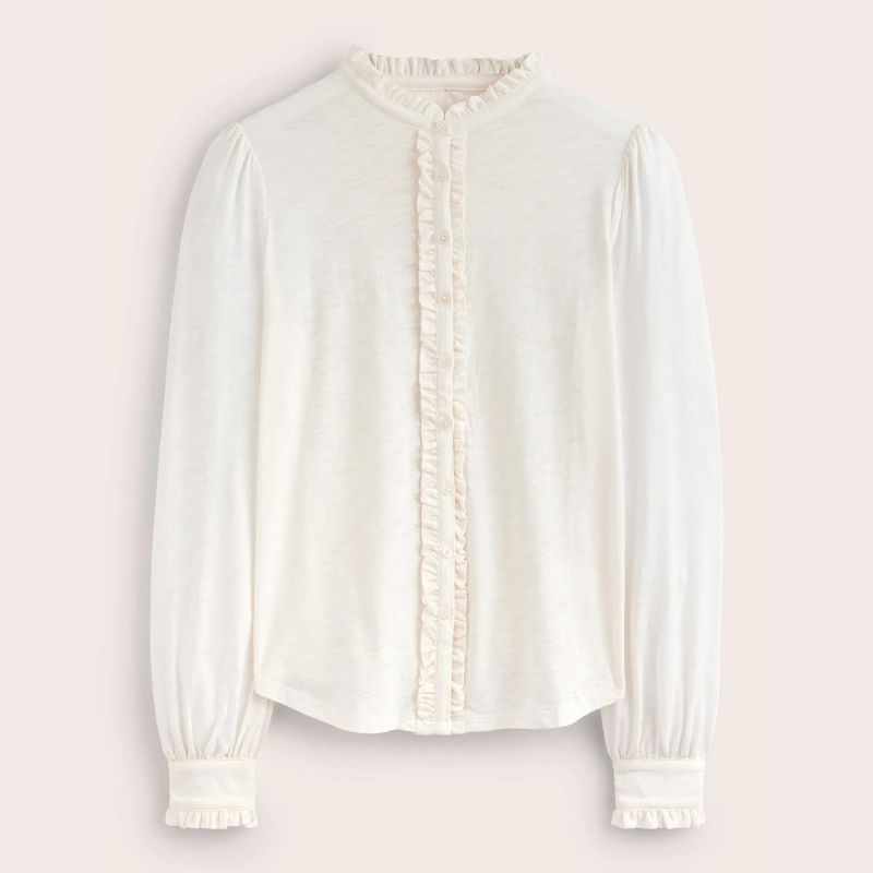 Boden Ruffle Jersey. Blouse